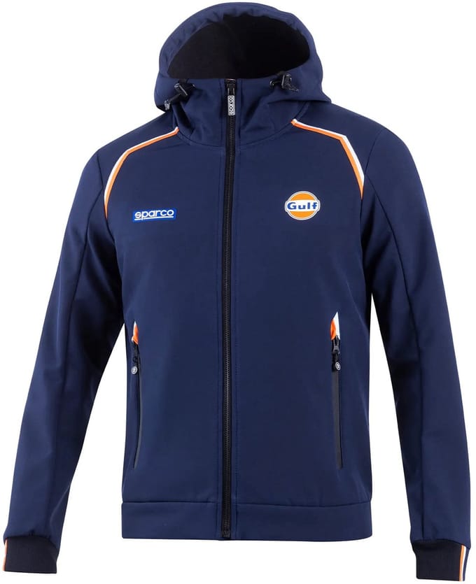 Sparco Gulf Gulf SL Softshell Jas met Capuchon Softshell Jas - Zwart — Marineblauw