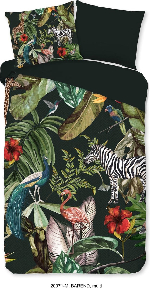 Pure dekbedovertrek jungle print - 1 persoons 140x200/220 cm - Multi - Microvezel
