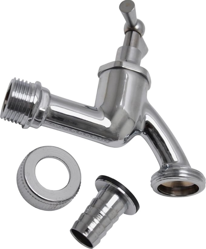 Sanivesk Tapkraan + Slangkoppeling 1/2"Mx3/4"M Chroom