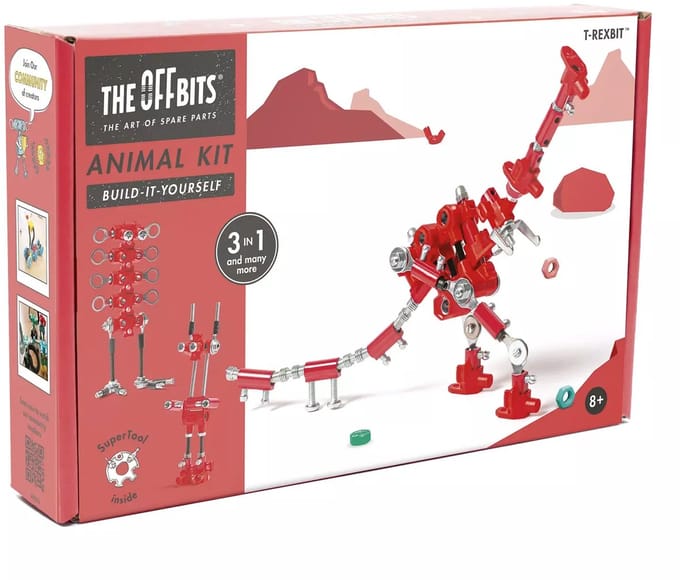 The Offbits - Build it yourself- 3in1 Bouwpakket - Animal Kit T-RexBit - rood