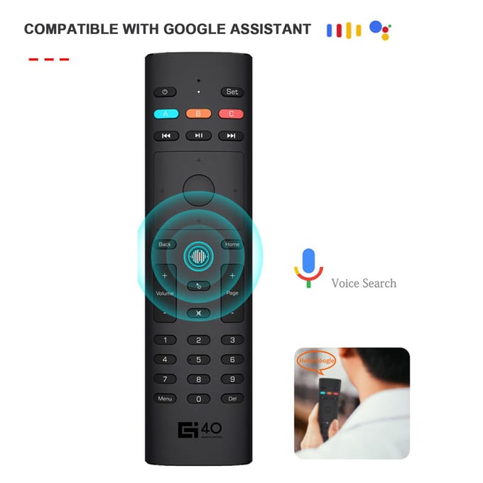 G40S Smart Voice Air Mouse 6-assige gyroscoop Handheld afstandsbediening IR-leerstembediening 3 zwart