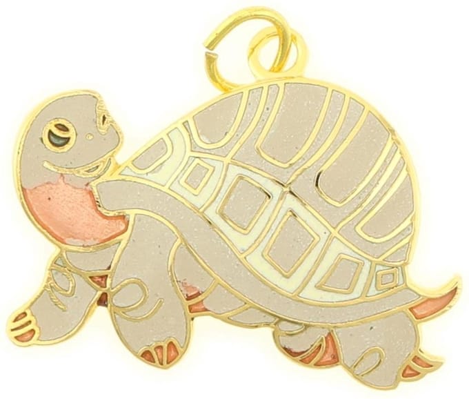 Behave - Hanger schildpad wit emaille goudkleur - minimalistische look