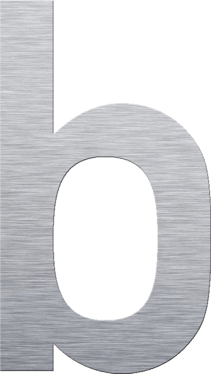Huisnummer 15 cm - Letter b - RVS mat geborsteld