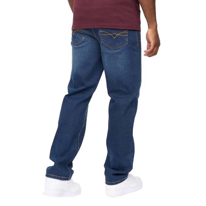 Crosshatch Heren Detendu Relaxed Fit Jeans (Donkere wasbeurt)