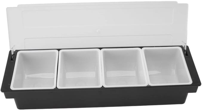 Store_7 - Ijsgekoelde Kruiderij Caddy Server - Multifunctionele Bar Caddy - 4 Compartimenten - Organiseer Fruit en Groenten - Vaatwasserbestendig -...