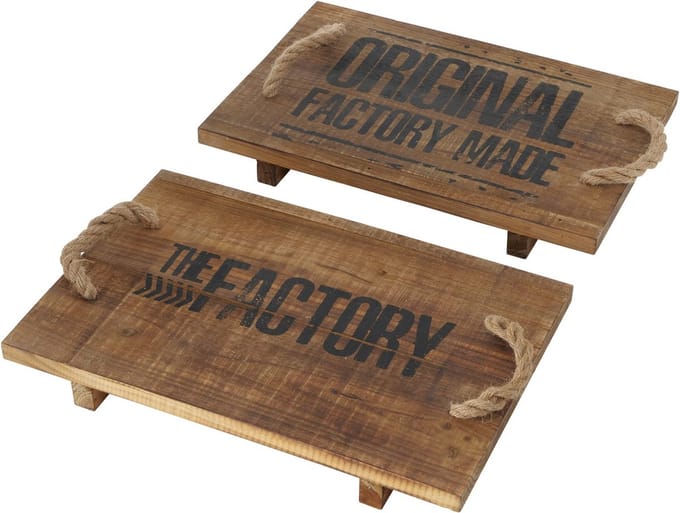 Boltze Home Tray oud hout 30cm bruin (1 stuk) assorti