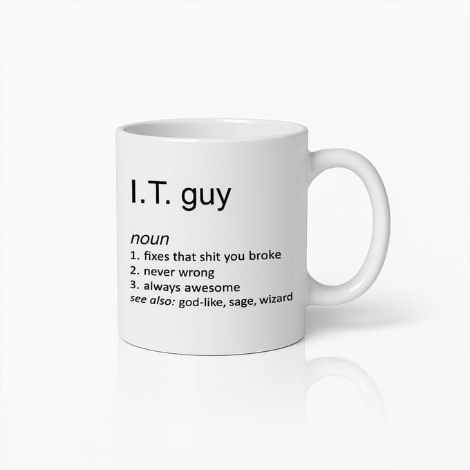 IT Guy Definitie Mok 330ml – Grappig Cadeau voor Technische Ondersteuning en IT Professionals