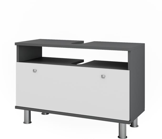 Vicco Fynn Wastafelonderkast – 80.2 x 54 cm met lade Wit hoogglans/antraciet