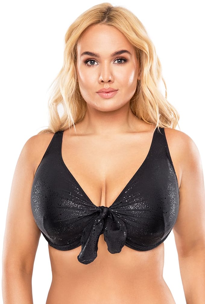 Vivisence dames bikinibh 3202 badmode bikinitop zonder patroon, glanzend zwart, 75f
