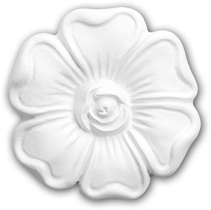 Decorative element 160006 Profhome Rozet tijdeloos klassieke stijl wit Ø 6 cm