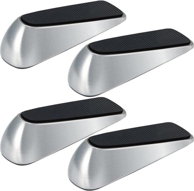 Deurstopper Wig Rubber - Set van 4 Deurwigs van Metaal en Rubber