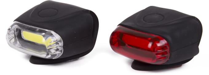 Benson LED fietslamp set - rood / wit - siliconen - waterdicht - 12 chips