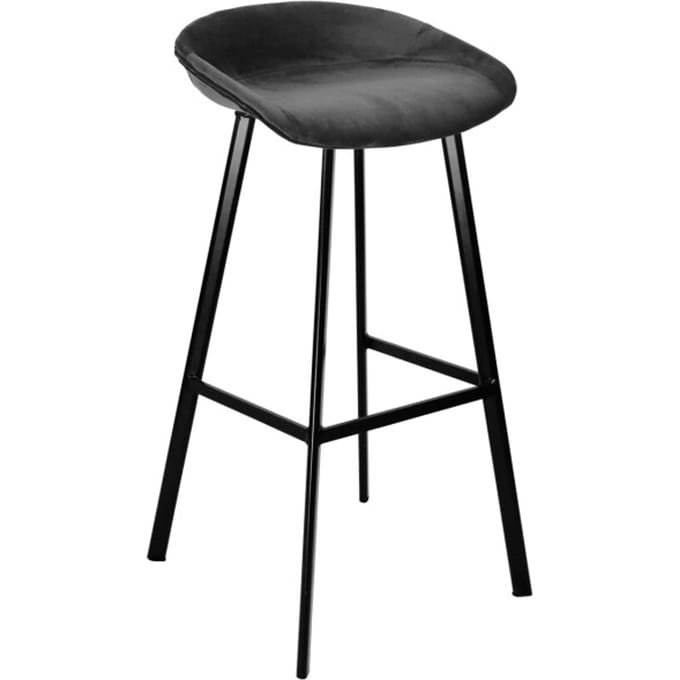 KICK® FINN Barkruk Donkergrijs – Zithoogte 70 cm – Velvet – Stalen Frame