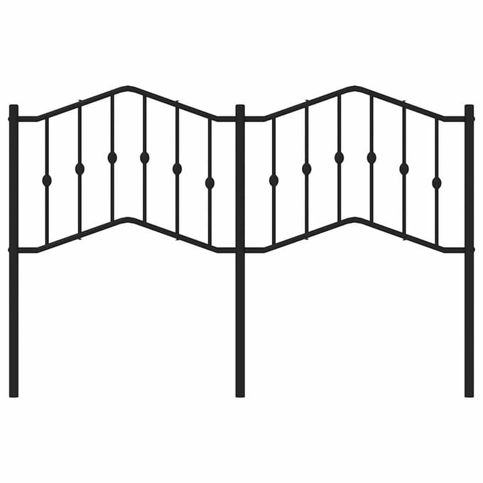 vidaXL - Vervangend - hoofdbord - 150 - cm - metaal - zwart