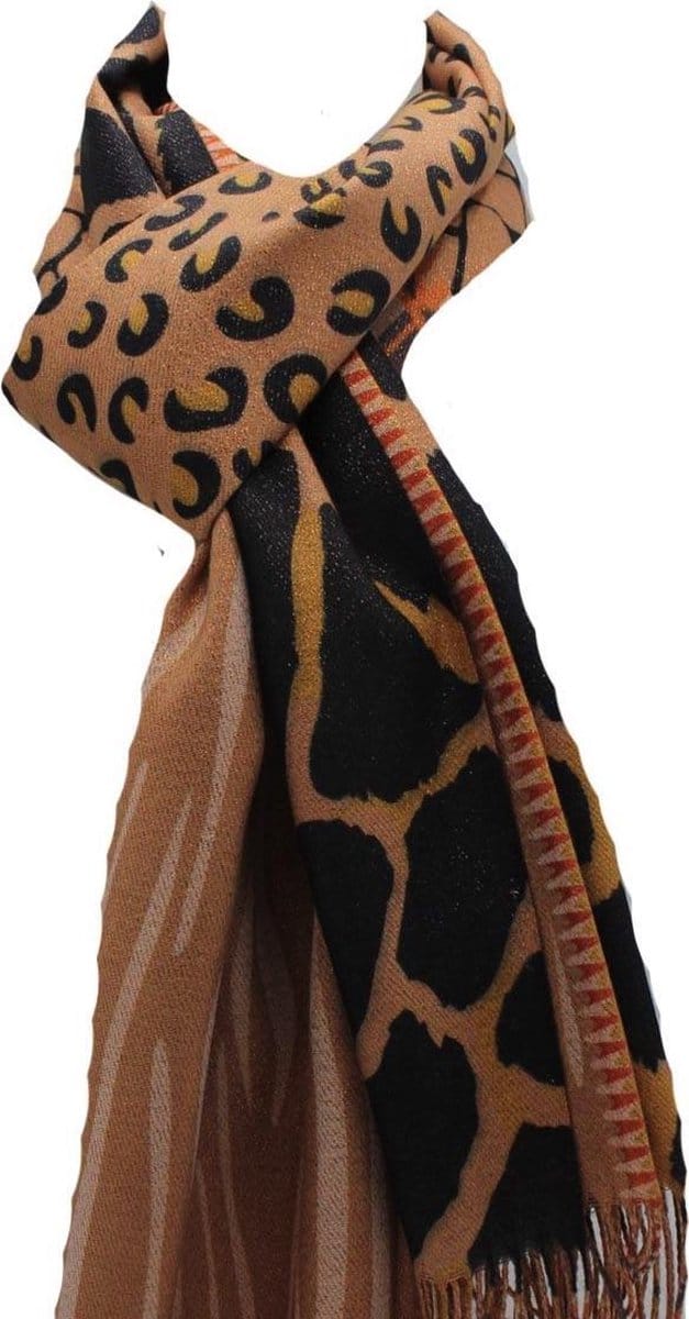 Tijger Print Sjaal Oranje Bruin