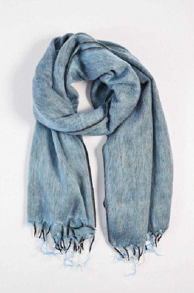 Nepal sjaal en omslagdoek Licht Denim Blauw