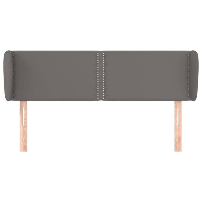 vidaXL - Hoofdbord - met - randen - 147x23x78/88 - cm - kunstleer - grijs