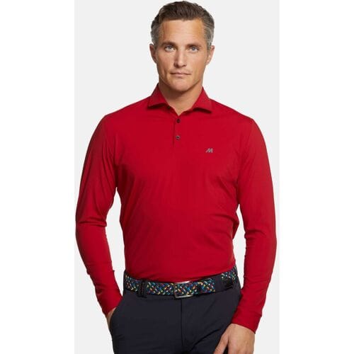Meyer Polo Bryson Active High Performance Long Sleeve Jersey-Look Bordeaux / male