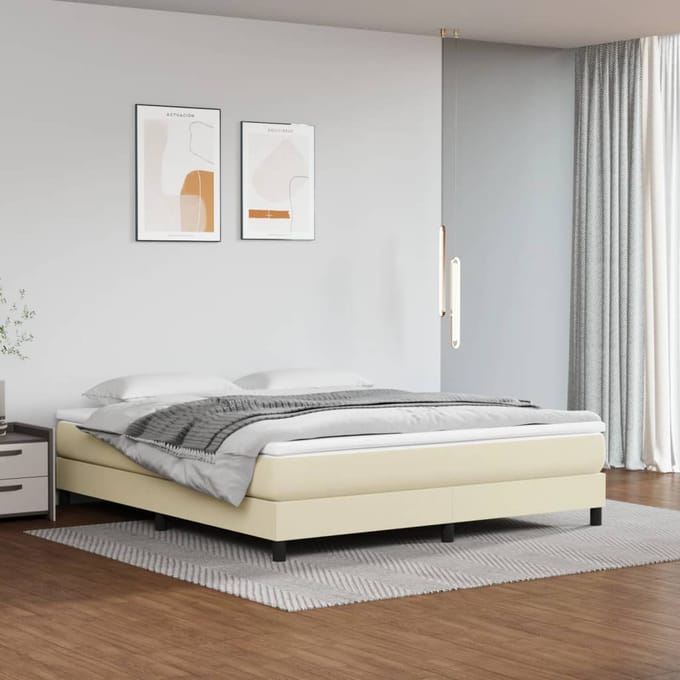 vidaXL - Pocketvering - Bedmatras - Medium - 160 - x - 200 - cm - 20 - cm - Crèmekleurig