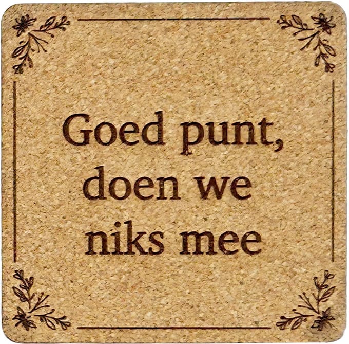 Kurken Onderzetter Goed Punt - Glazen Onderzetters - Gegraveerd - Tilburgs