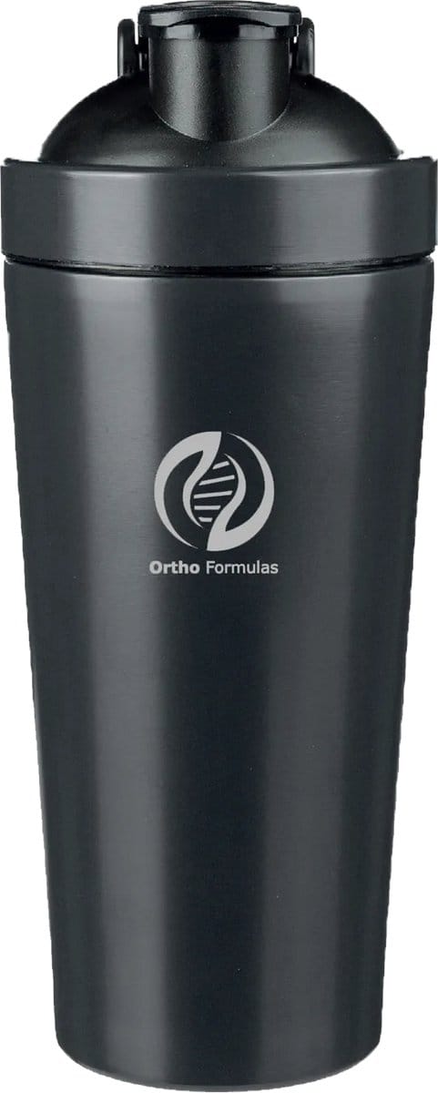Shakebeker - RVS - 750ml - Shaker met RVS mengnet - Eiwitshaker - Proteine shaker - Smoothie Beker - zwart 230 g