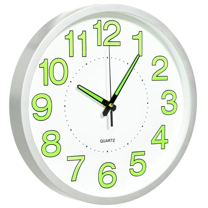 vidaXL - Wandklok - lichtgevend - 30 - cm - wit