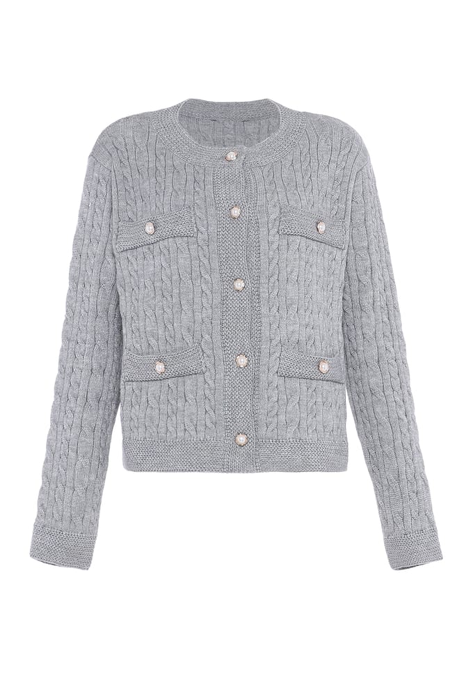 Faina Jumper Dames licht grijs melange