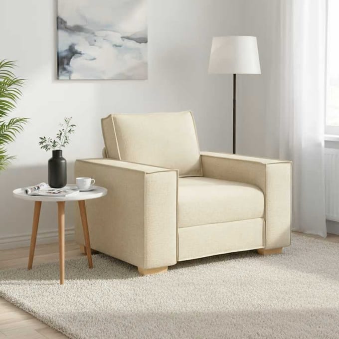 vidaXL - Sofa - Stoel - Crème - 100x78x84 - cm - Stof