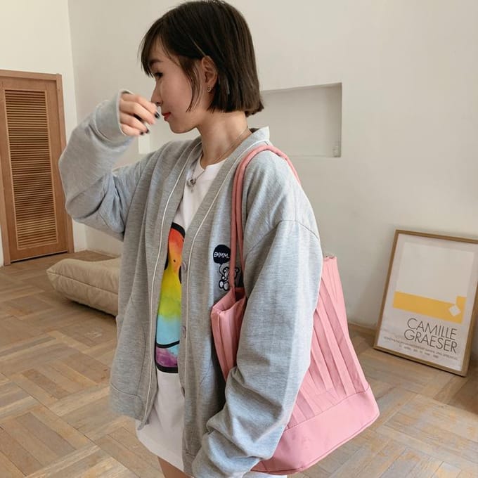 Originele Designer Geplooide Schoudertas Emmer Tas voor Dames gray