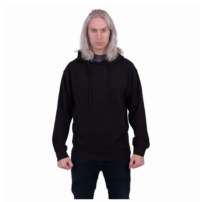 Spiral Unisex effen pull-over hoodie voor volwassenen (Zwart)