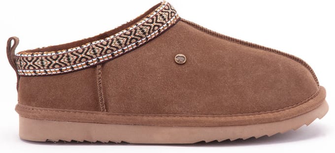 Warmbat Kynuna Suede Tape Dames Sloffen - Mud