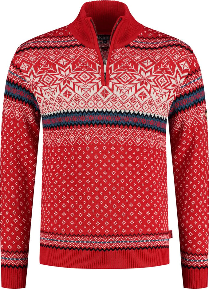 Kama Trui Nordic - fijn gebreide merinowol - rood
