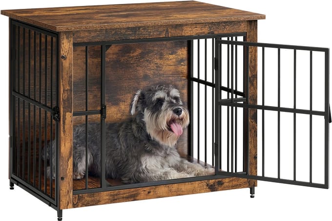 Feandrea - Hondenbench - Hondenbench voor Binnen - Stevige Hondebox - Met 2 Deuren