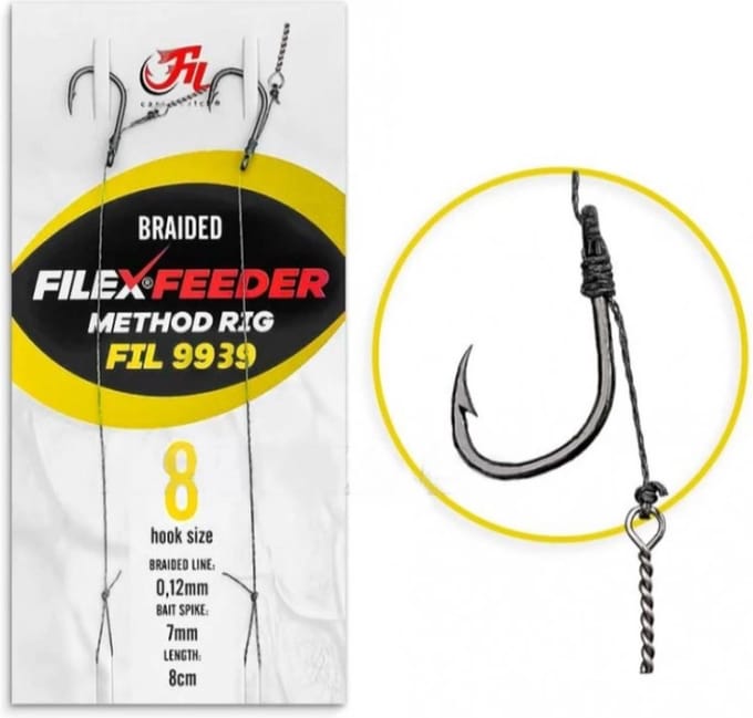 Filex Method Feeder Rig #10 - Bait Pin - Braid - 0.12mm - 2 stuks - Method Onderlijn