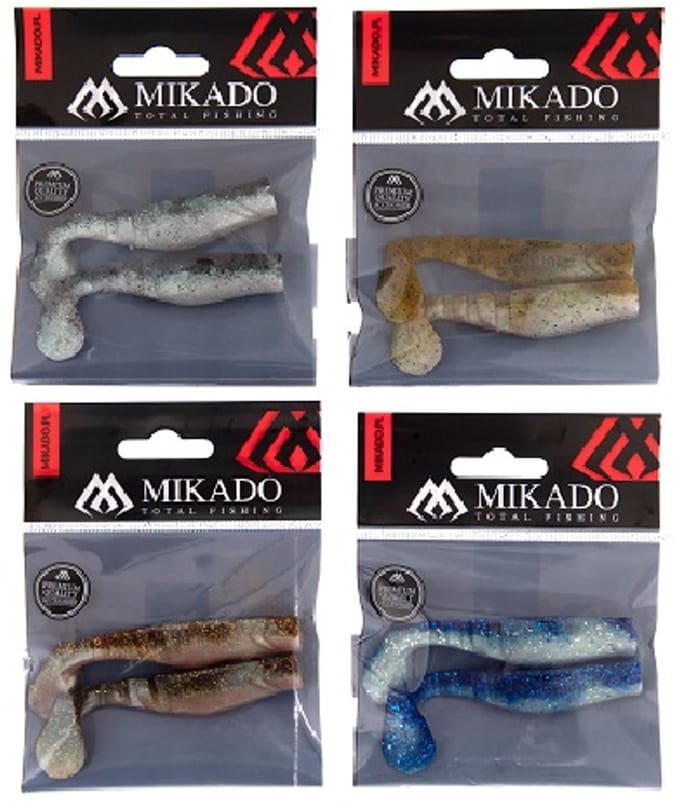 Mikado Fishunter II Shad 9,5 cm – Kunstaas – Baars Snoekbaars – 2 stuks – Kleur Natural Mix
