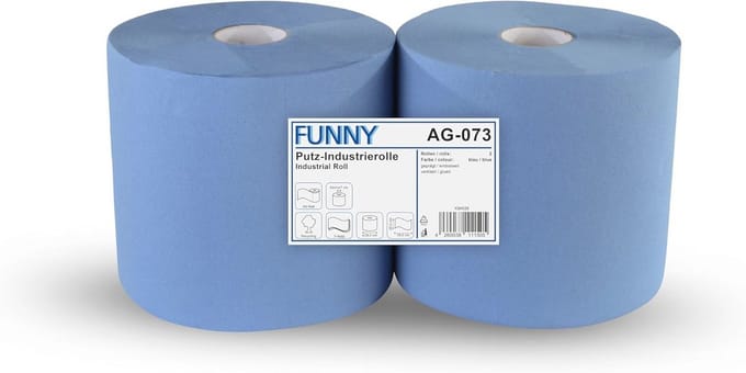 Gerecycled 3-laags Poetspapier, Blauw, 26 cm, 500 Vellen per Rol