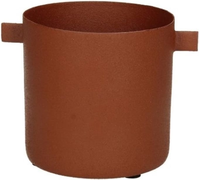 HD Collection Bloempot Nina - Metaal - Bruin - 10 x 12 x 9 cm (BxHxD)