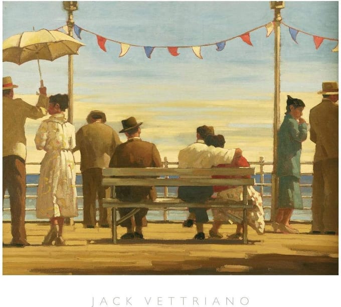 Kunstdruk Jack Vettriano - The Pier 72x67cm