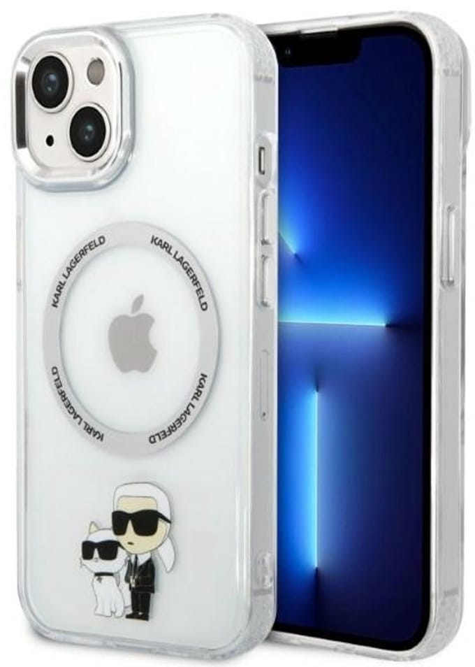 Karl - Lagerfeld - KLHMP14MHNKCIT iPhone - 14 - Plus - 6.7 - hardcase - transparant - Iconisch - Karl&Choupette - Magsafe