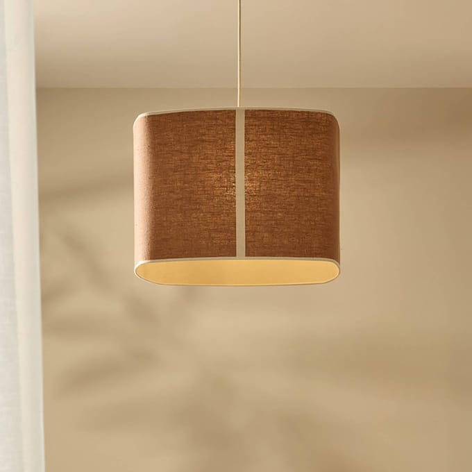 MARKET SET Hanglamp Dolce, kurkbruin, linnen, E27
