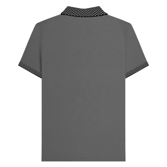 Lambretta Heren SS25 Tweekleurig Poloshirt (Staalgrijs)
