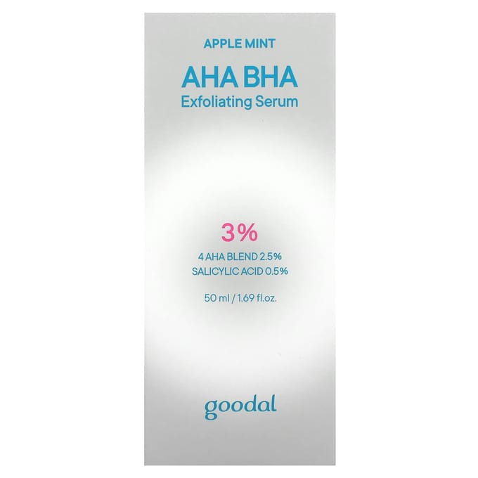 Goodal, AHA BHA 3% Exfoliating Serum, Apple Mint, 1.69 fl oz (50 ml) white