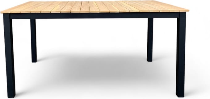 Tuintafel / Eettafel Dayton Teakhout 150x90 cm - Zwart onderstel