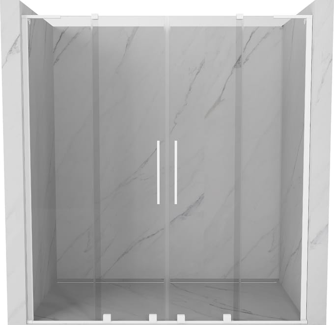 Mexen Velar L Duo schuifbare douchedeur 180 , transparant, wit - 871-180-003-02-20