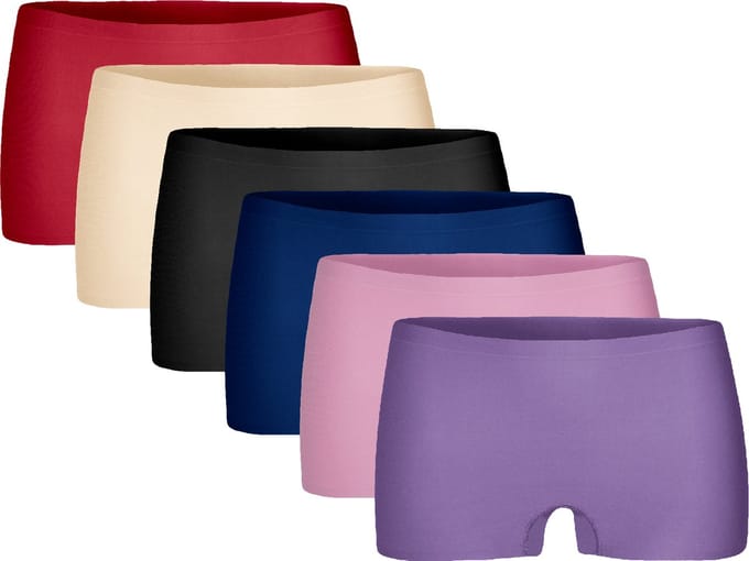 Dames Slips - Invisible Midi Shorts - 6-Pack - Mix Kleur - Maat L/XL