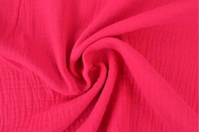 Mousseline stof - 1 meter - Per meter - Fuchsia - 135cm breed