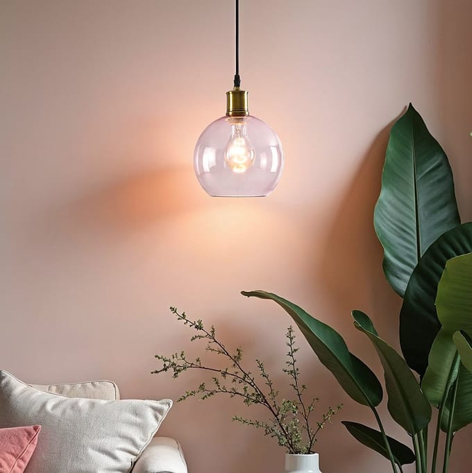 LumenXL 1-lichts hanglamp Liya - rood glas variant 1