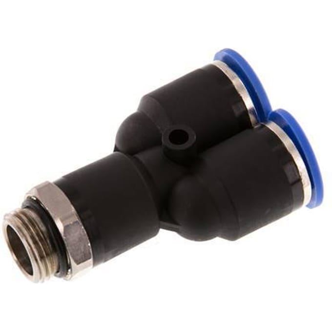 12mm x G3/8'' Y-koppeling Messing/PA 66 Insteekfitting Buitendraad Draaibaar NBR