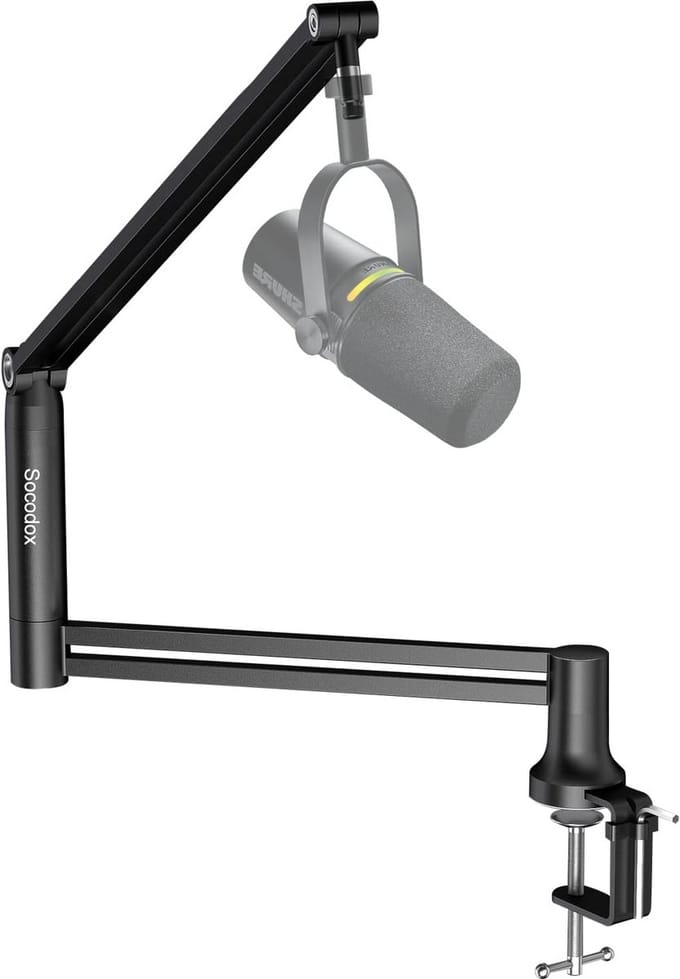 Zwenkbare Microfoonarm met Klem - Professionele Lessenaar voor Studio en Desktop