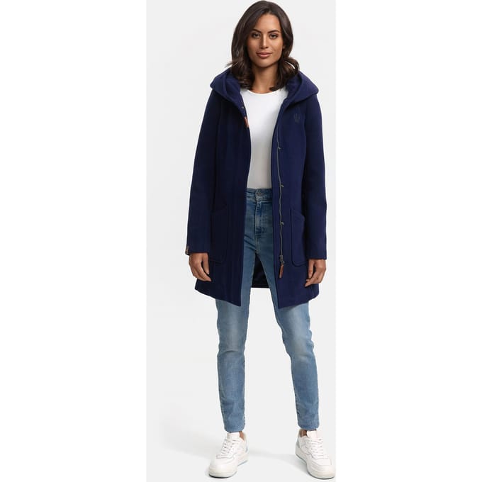 Marikoo dames wintermantel met capuchon en getailleerd model